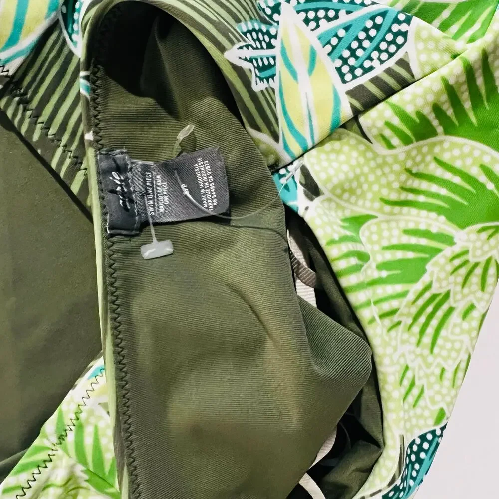Aerie Green Floral Knot Front One Piece Swimsuit Size S Small